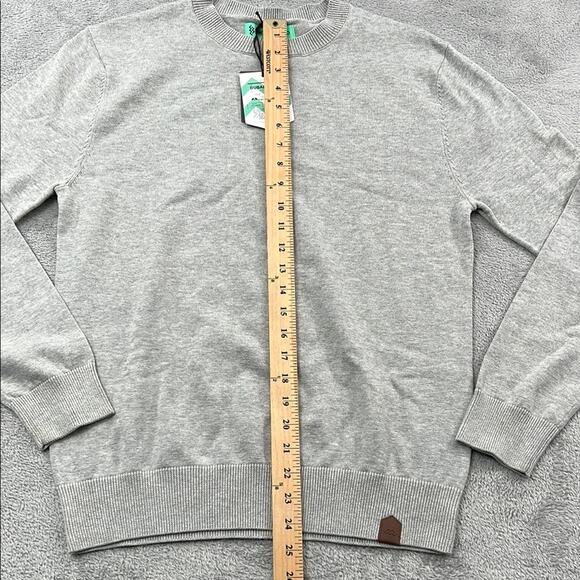 NEW Mio Marino S 100% Cotton Soft Comfy Longsleeve Men's Gray Crew Sweater - Picture 2 of 9